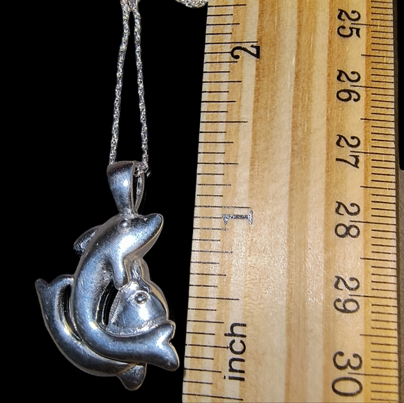 Sterling Silver 925 Dolphin Necklace Beach/Ocean/Seaside/Resort - Picture 5 of 11